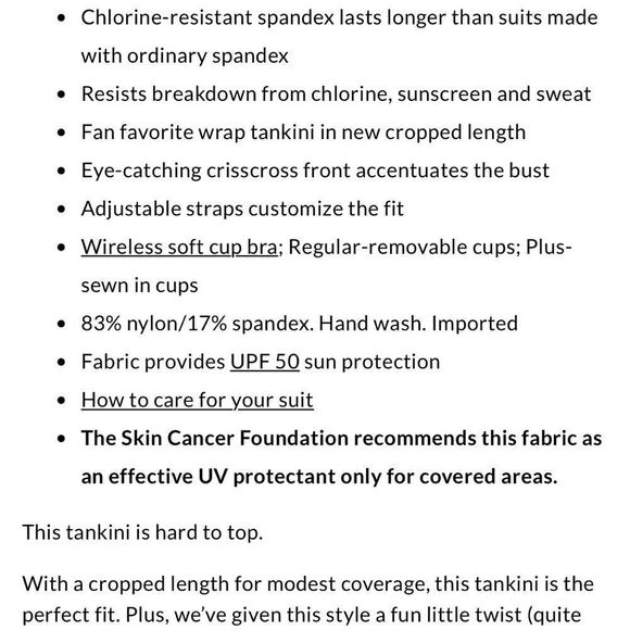 Land’s End Midkini crop V neck wrap bikini top soft cup navy painted floral Var - Picture 3 of 5